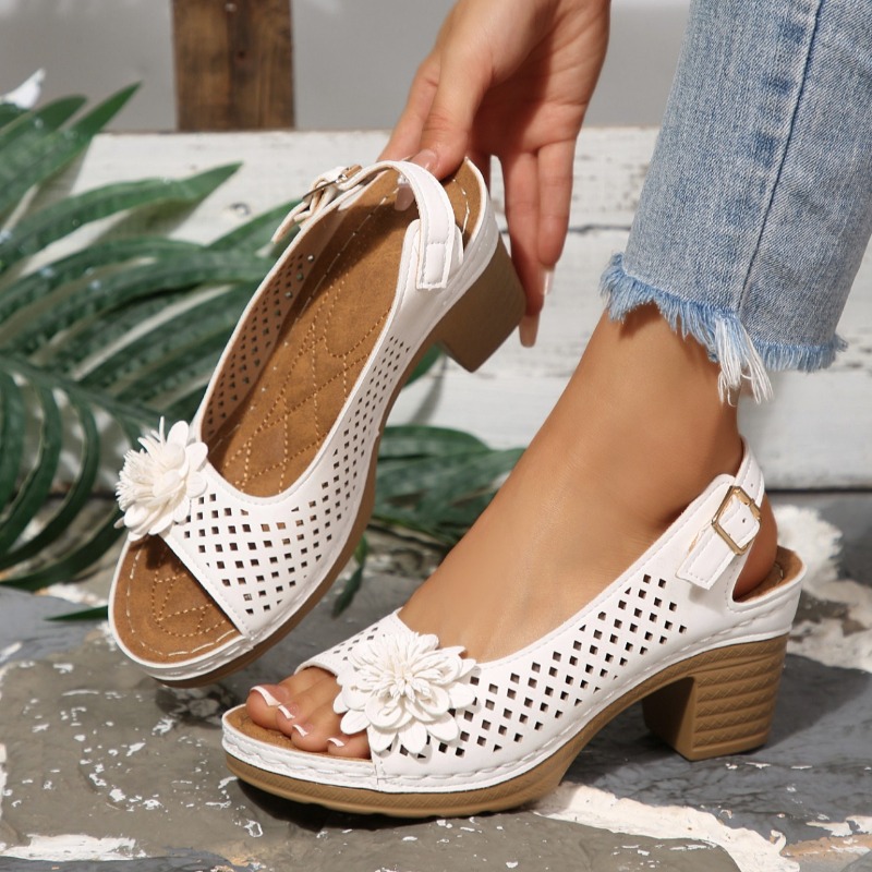 Square Toe Mule - Damen Chunky-Heel Sandalen Sommer 2026 –