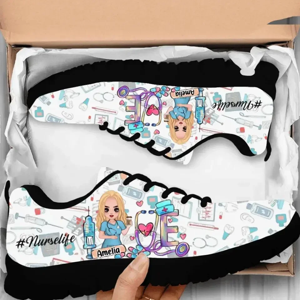 Women'S Shoes Nursing - Kawaii Krankenschwester-Flachschuhe für Damen, zum Schnüren,