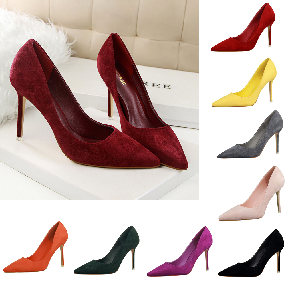 Court Heel Pointed - Elegante Klassische Wildleder Pumpen 4 