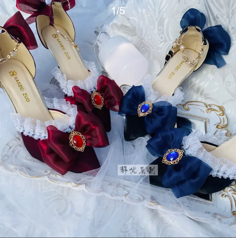 Court Heel Pointed - Lolita High Heels Schuhe Elegante Gericht