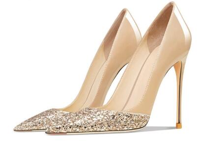 Women'S Shoes Size 12 - Heiße Frauen Nude Patent Leder Glitter