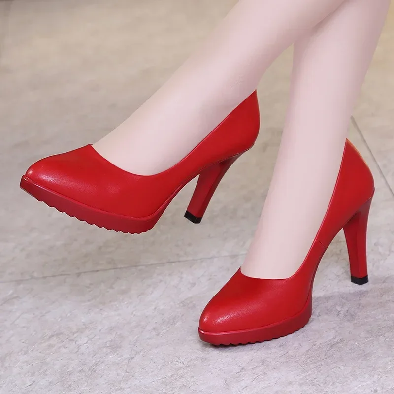 Court Heel Pointed - 8 cm Kleine Größe 32-43 Neue
