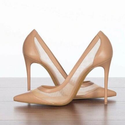 Women'S Shoes Size 12 - Sexy Nude Rosa Schwarz Wildleder Mesh