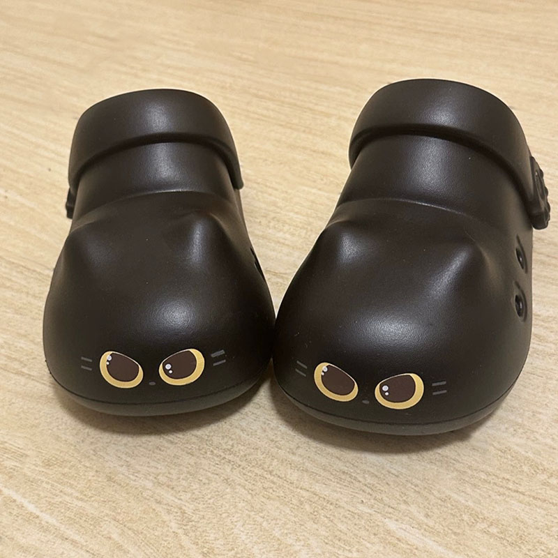 Women Shoes Mules - Neue kreative schwarze Katzenpantoffeln für Damen,