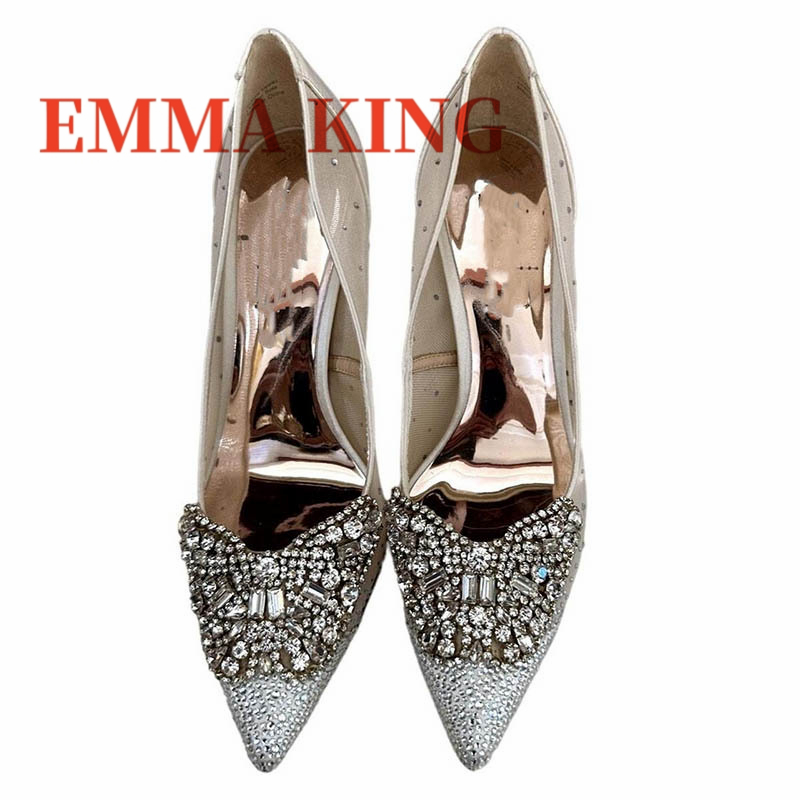 Netzbesetzte Pumps, Damen Glit – Court Heel Pointed Bewertung und Preis