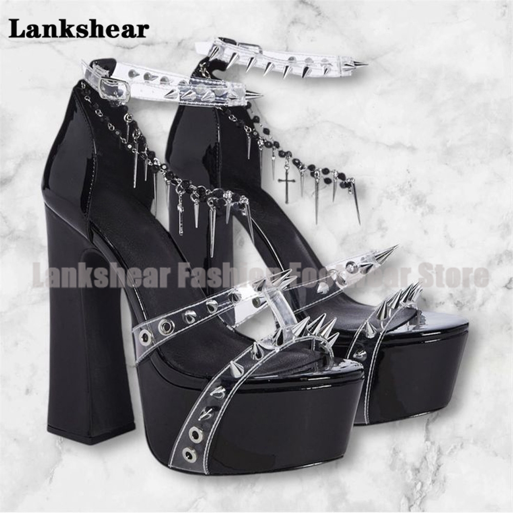 Plattform Verzierte Klar Pvc S – Clear Strap Heel Bewertung und Preis