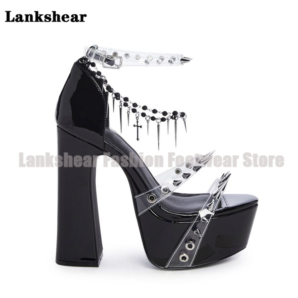 Plattform Verzierte Klar Pvc S – Clear Strap Heel Bewertung und Preis