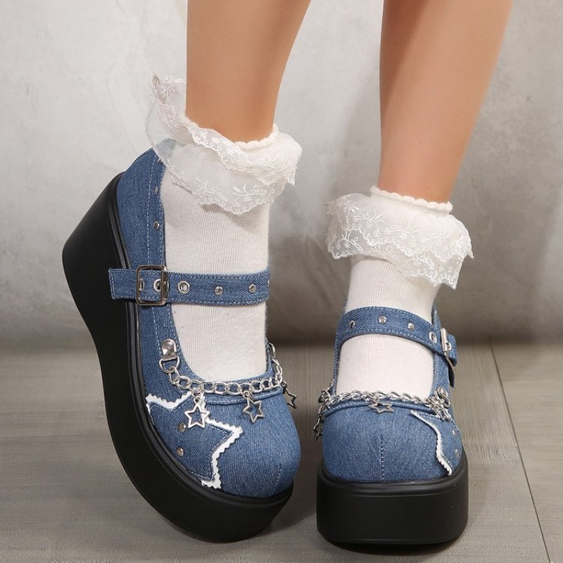 Metall kette Plattform Schuhe  – Women'S Shoes Back To School Bewertung und Preis